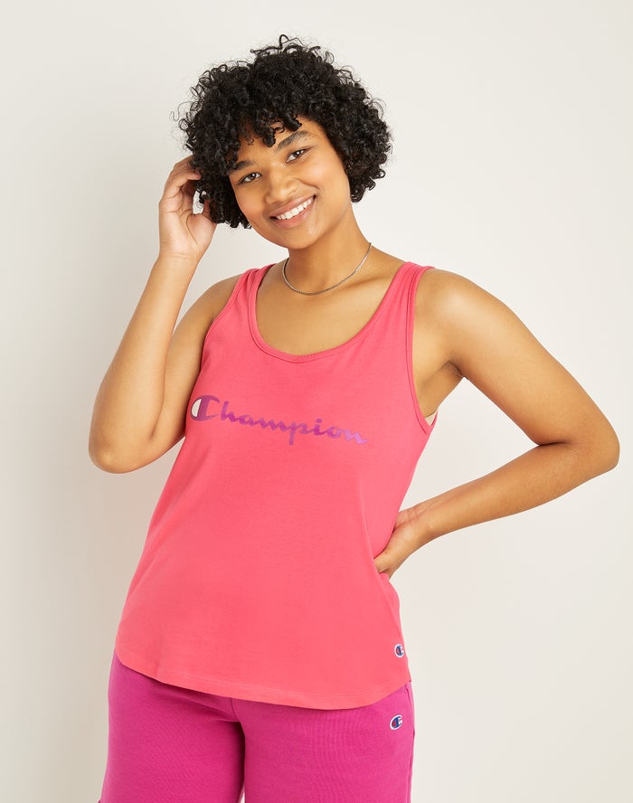 Champion Classic Script Logo Tanktop Dames - Koraal - Belgie 1327ZLXCV